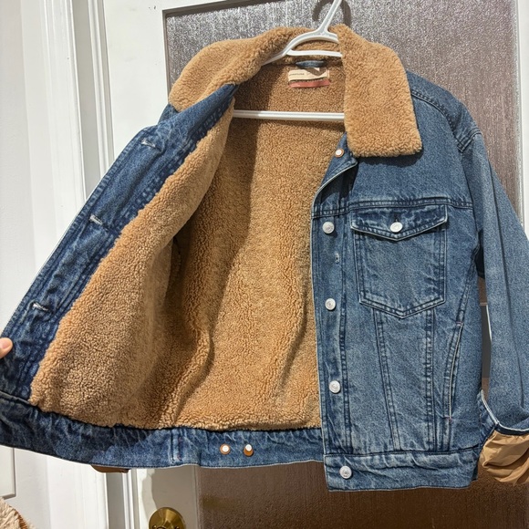 Anthropologie Pilcro Sherpa-Lined Denim Jacket. - Picture 4 of 6